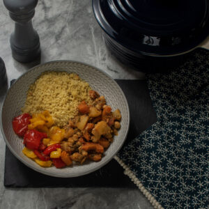 Vegetable Tagine, Couscous and Roasted Peppers